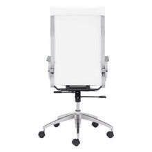 Load image into Gallery viewer, White High-Back Leatherette Rolling Office Chair
