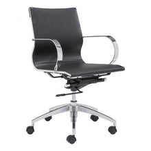 Load image into Gallery viewer, Black Low-Back Leatherette Rolling Office Chair
