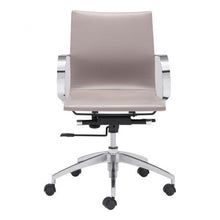 Load image into Gallery viewer, Taupe Low-Back Leatherette Rolling Office Chair
