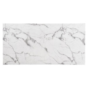 Modern 71" Faux Marble Desk or Meeting Table with Brushed Stainless Steel Legs