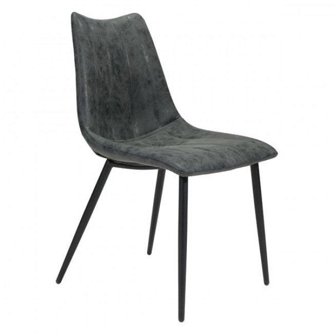 Black Tufted Leatherette Guest or Conference Chairs (Set of 2)