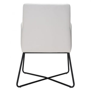 Versatile White Leatherette Guest or Conference Armchair