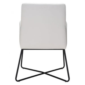 Versatile White Leatherette Guest or Conference Armchair