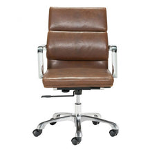 Load image into Gallery viewer, Classic Rolling Office Chair in Brown Leatherette
