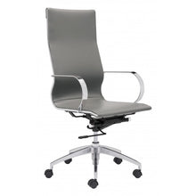 Load image into Gallery viewer, Modest High-Back Office Chair in Gray Leatherette
