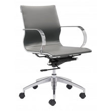 Load image into Gallery viewer, Modest Low-Back Office Chair in Gray Leatherette
