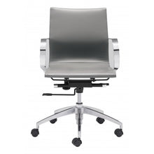 Load image into Gallery viewer, Modest Low-Back Office Chair in Gray Leatherette
