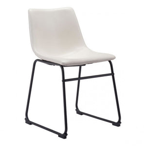 White Guest or Conference Chair in Distressed Leatherette