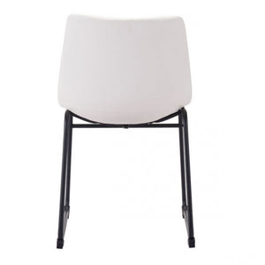 White Guest or Conference Chair in Distressed Leatherette