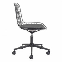 Load image into Gallery viewer, Stylish Office Chair w/ Black Cushion and Matte Black Steel
