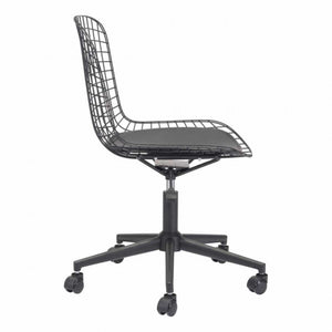 Stylish Office Chair w/ Black Cushion and Matte Black Steel