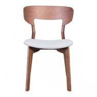 Flared-Back Walnut & Light Gray Guest or Conference Chair (Set of 2)