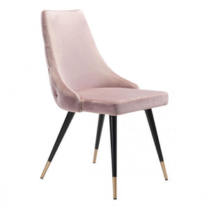 Chic Guest or Conference Chair in Pink Velvet (Set of 2)