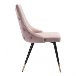 Chic Guest or Conference Chair in Pink Velvet (Set of 2)