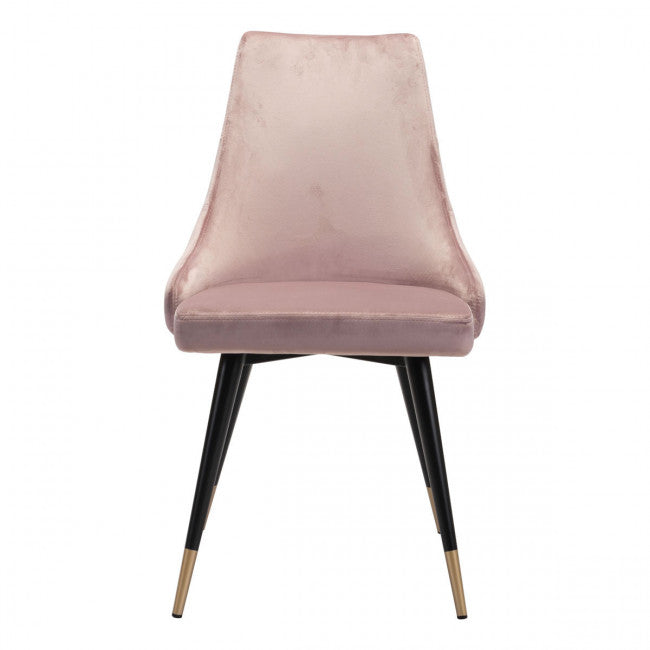 Chic Guest or Conference Chair in Pink Velvet (Set of 2)