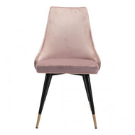 Chic Guest or Conference Chair in Pink Velvet (Set of 2)