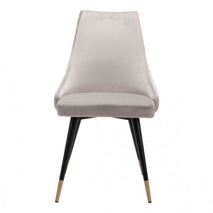 Chic Guest or Conference Chair in Gray Velvet (Set of 2)