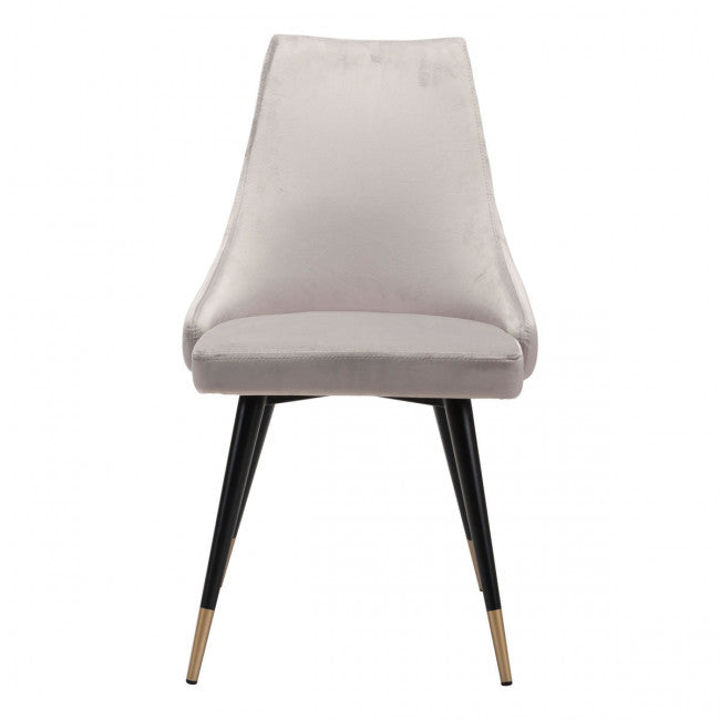Chic Guest or Conference Chair in Gray Velvet (Set of 2)