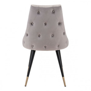 Chic Guest or Conference Chair in Gray Velvet (Set of 2)
