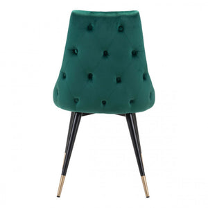 Chic Guest or Conference Chair in Green Velvet (Set of 2)