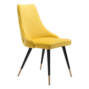 Chic Guest or Conference Chair in Yellow Velvet (Set of 2)