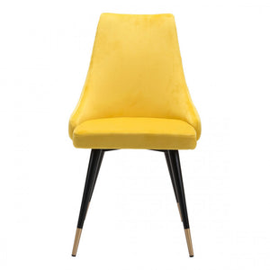 Chic Guest or Conference Chair in Yellow Velvet (Set of 2)