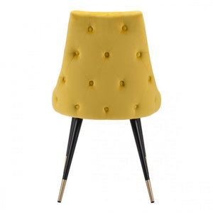 Chic Guest or Conference Chair in Yellow Velvet (Set of 2)