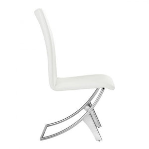 Unique Modern White Leatherette & Chrome Guest/Conference Chair (Set of 2)