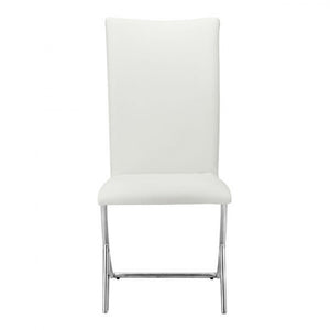 Unique Modern White Leatherette & Chrome Guest/Conference Chair (Set of 2)