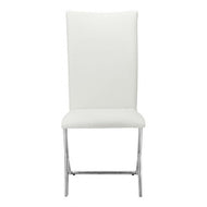 Unique Modern White Leatherette & Chrome Guest/Conference Chair (Set of 2)