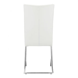 Unique Modern White Leatherette & Chrome Guest/Conference Chair (Set of 2)