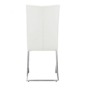 Unique Modern White Leatherette & Chrome Guest/Conference Chair (Set of 2)