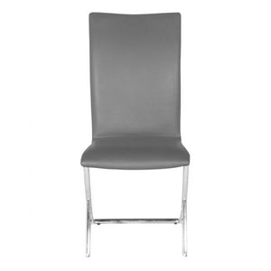 Unique Modern Gray Leatherette & Chrome Guest/Conference Chair (Set of 2)