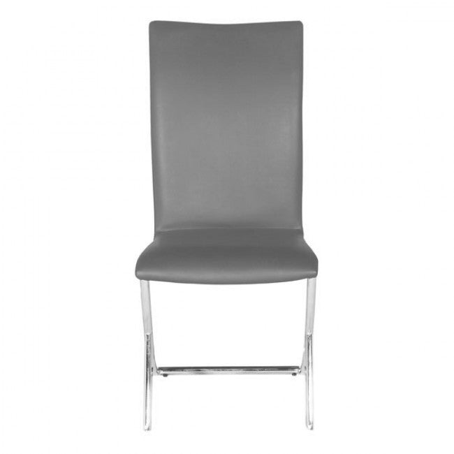 Unique Modern Gray Leatherette & Chrome Guest/Conference Chair (Set of 2)