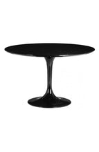 Load image into Gallery viewer, Black Lacquer Circular Meeting Table with Tulip-Shaped Base
