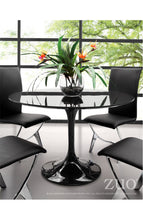 Load image into Gallery viewer, Black Lacquer Circular Meeting Table with Tulip-Shaped Base
