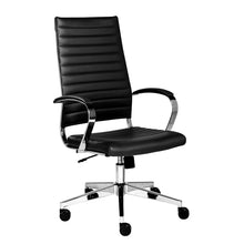 Load image into Gallery viewer, High-Back Black &amp; Chrome Executive Office Chair
