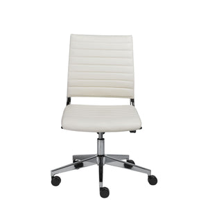 Low Back Leatherette White Office Chair
