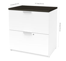 Load image into Gallery viewer, Premium Modern 2 Drawer Locking File Cabinet in White &amp; Deep Gray
