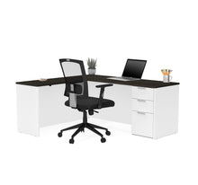 Load image into Gallery viewer, 71&quot; x 62&quot; Modern L-shaped Desk in White &amp; Deep Gray
