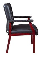 Load image into Gallery viewer, Black Vinyl and Mahogany Conference / Guest Chair
