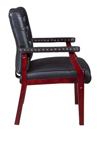 Black Vinyl and Mahogany Conference / Guest Chair