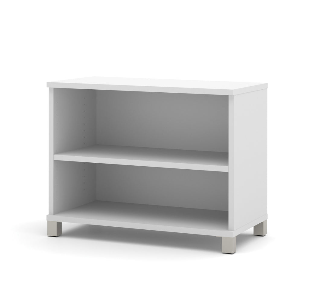 Modern White Two-Shelf Bookcase from Bestar