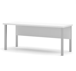 71" Modern Executive Office Desk with Metal Legs in White