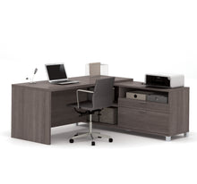 Load image into Gallery viewer, Premium Modern L-shaped Desk in Bark Gray
