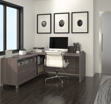 Load image into Gallery viewer, Premium Modern L-shaped Desk in Bark Gray
