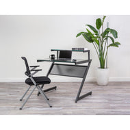 Set of 2 Folding Black Office Chairs