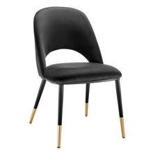 Load image into Gallery viewer, Set of 2 Black Velvet &amp; Gold 20&quot; Conference Chairs
