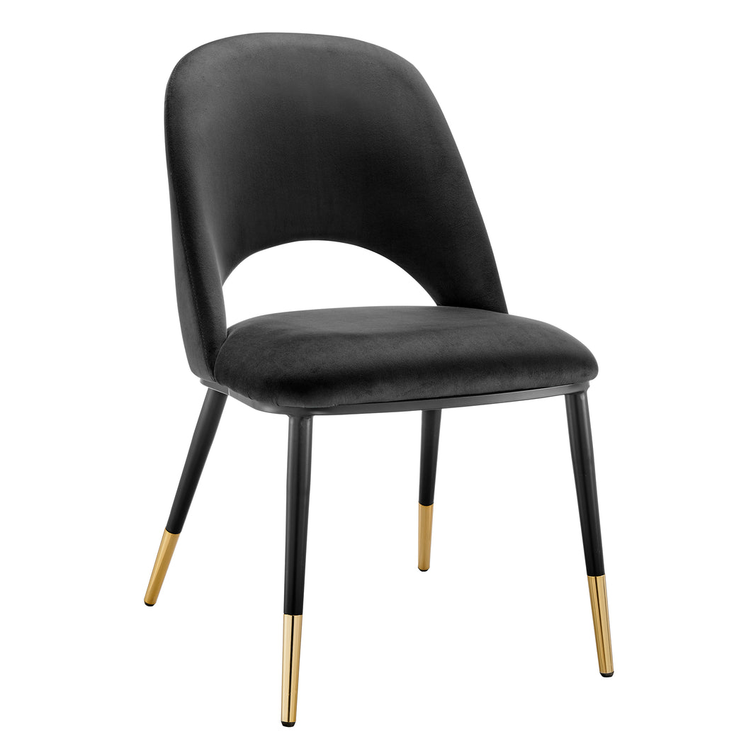 Set of 2 Black Velvet & Gold 20