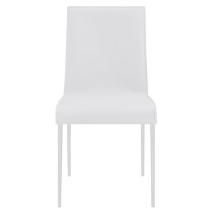 Premium White Leather Conference or Guest Chairs with Steel Legs (Set of 2)